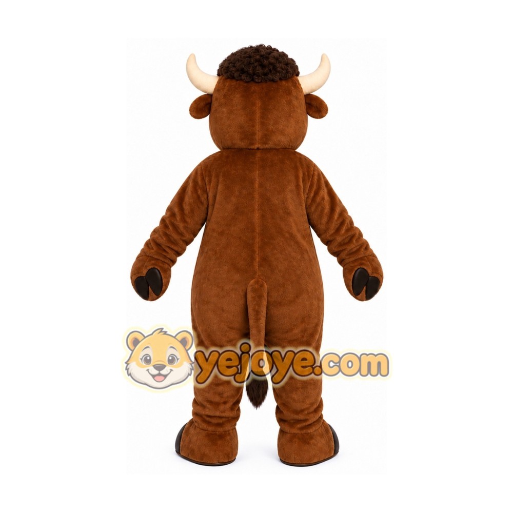Brown Bull Mascot Costume with Custom Logo Brown Bull Mascot Costume with Custom Logo