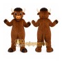 Brown Bull Mascot Costume with Custom Logo