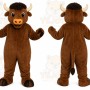 Brown Bull Mascot Costume with Custom Logo