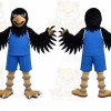 Black Bird Mascot Costume with Custom Logo