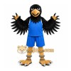 Black Bird Mascot Costume with Custom Logo