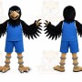 Black Bird Mascot Costume with Custom Logo