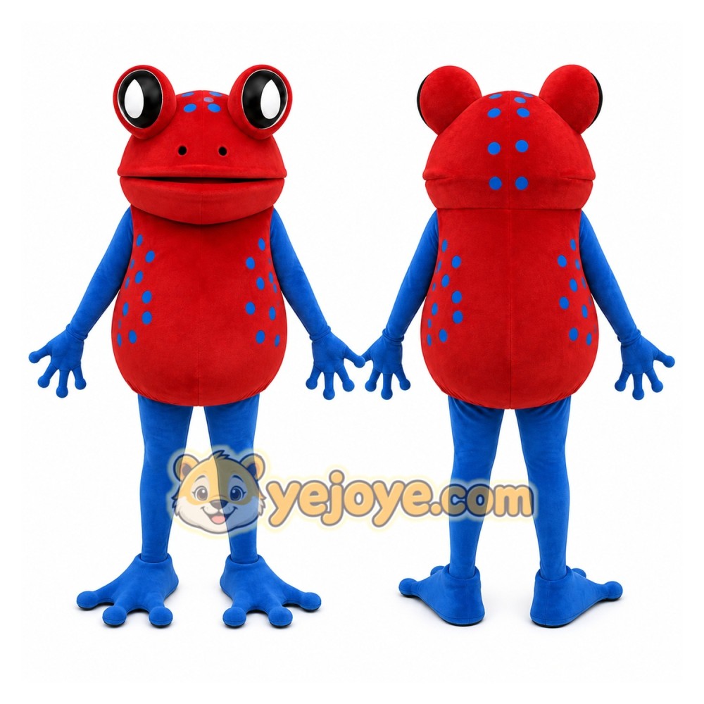 Red Frog Mascot Costume with Custom Logo Red Frog Mascot Costume with Custom Logo