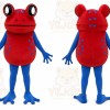 Red Frog Mascot Costume with Custom Logo