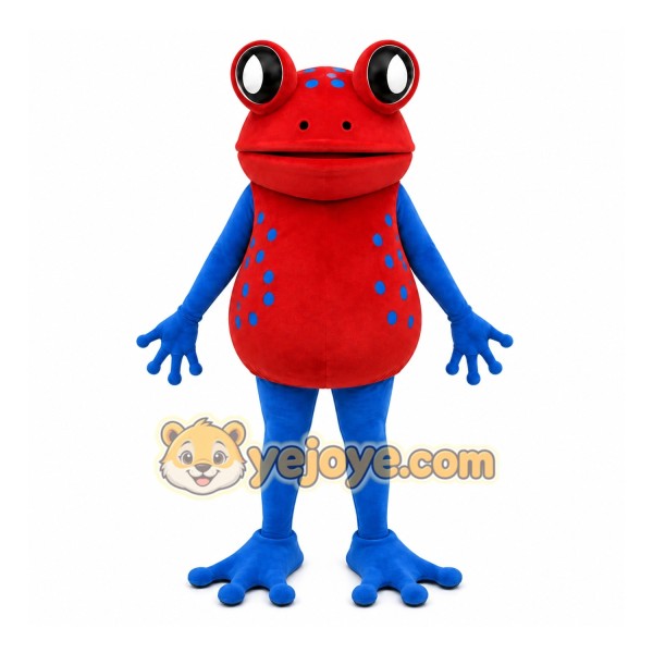Red Frog Mascot Costume with Custom Logo Red Frog Mascot Costume with Custom Logo