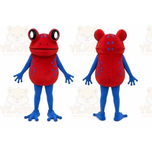 Red Frog Mascot Costume with Custom Logo