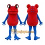 Red Frog Mascot Costume with Custom Logo