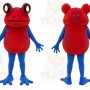Red Frog Mascot Costume with Custom Logo