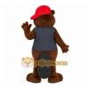 Brown Beaver Mascot Costume with Custom Logo Brown Beaver Mascot Costume with Custom Logo
