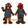 Brown Beaver Mascot Costume with Custom Logo
