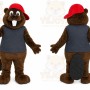 Brown Beaver Mascot Costume with Custom Logo