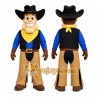 Brown Cowboy Mascot Costume with Custom Logo Brown Cowboy Mascot Costume with Custom Logo