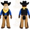Brown Cowboy Mascot Costume with Custom Logo