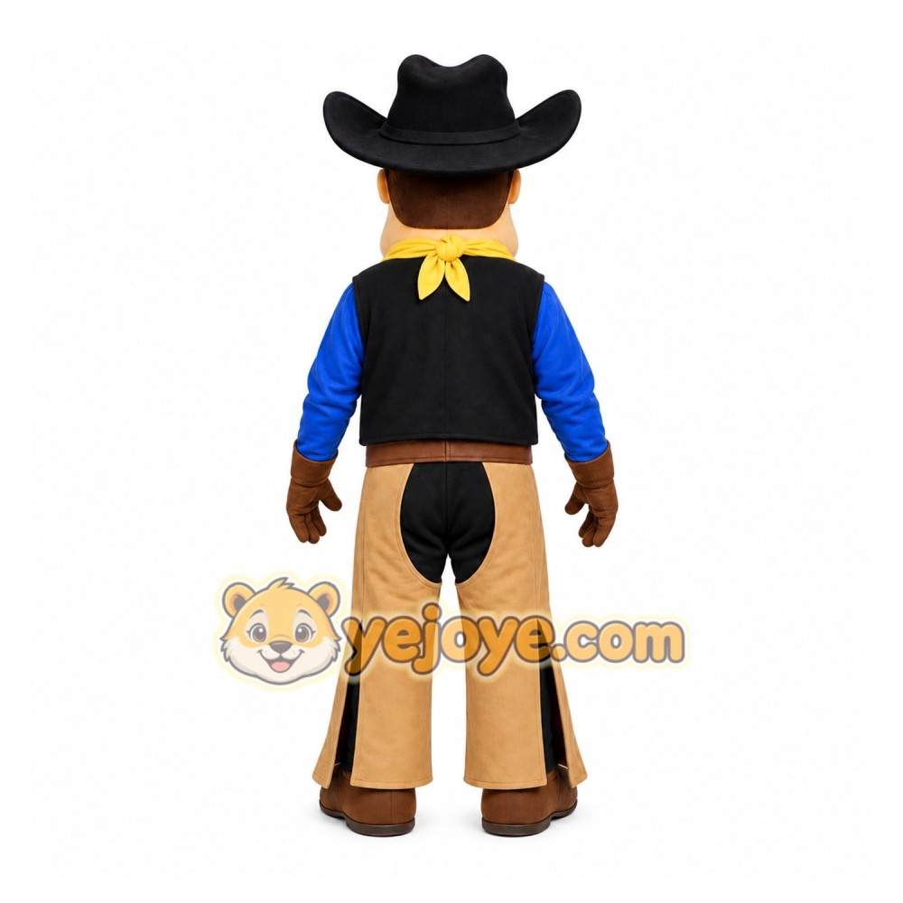 Brown Cowboy Mascot Costume with Custom Logo Brown Cowboy Mascot Costume with Custom Logo
