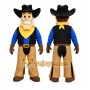 Brown Cowboy Mascot Costume with Custom Logo