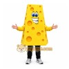 Yellow Cheese Mascot Costume with Custom Logo