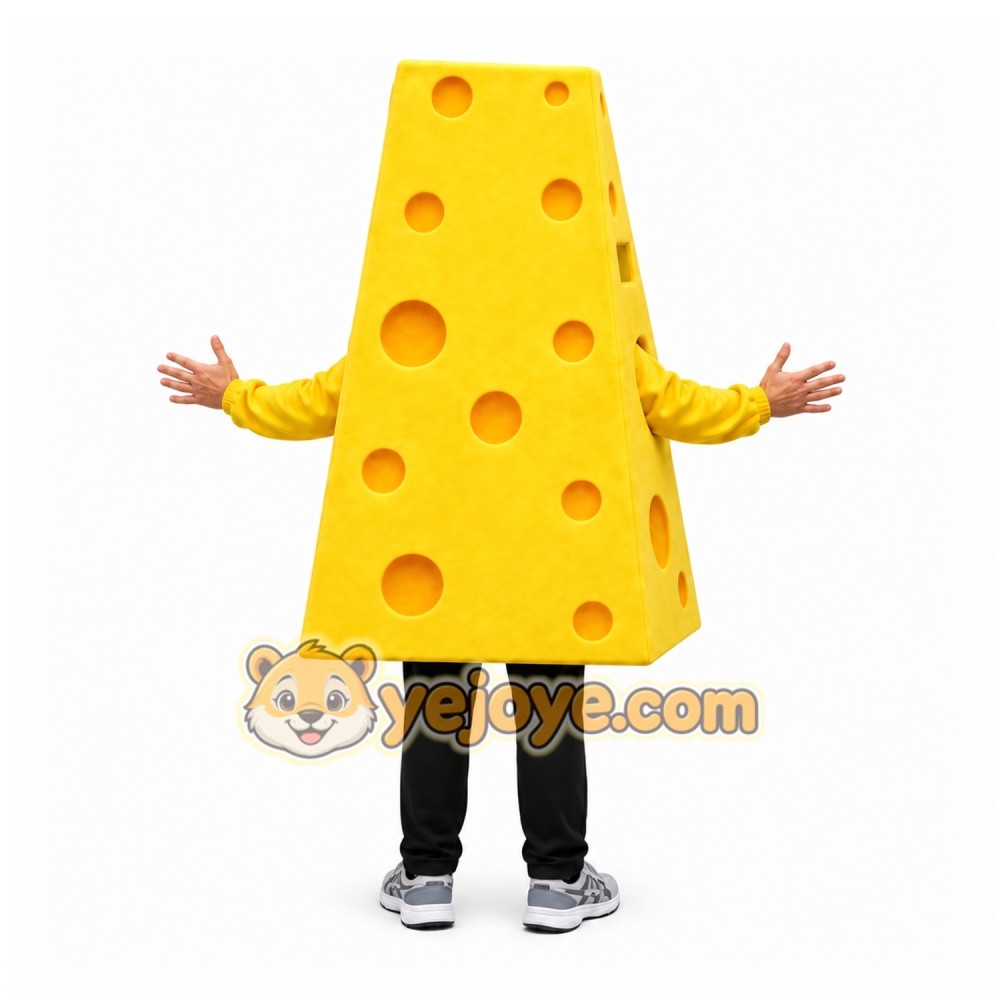 Yellow Cheese Mascot Costume with Custom Logo