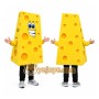 Yellow Cheese Mascot Costume with Custom Logo