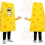 Yellow Cheese Mascot Costume with Custom Logo