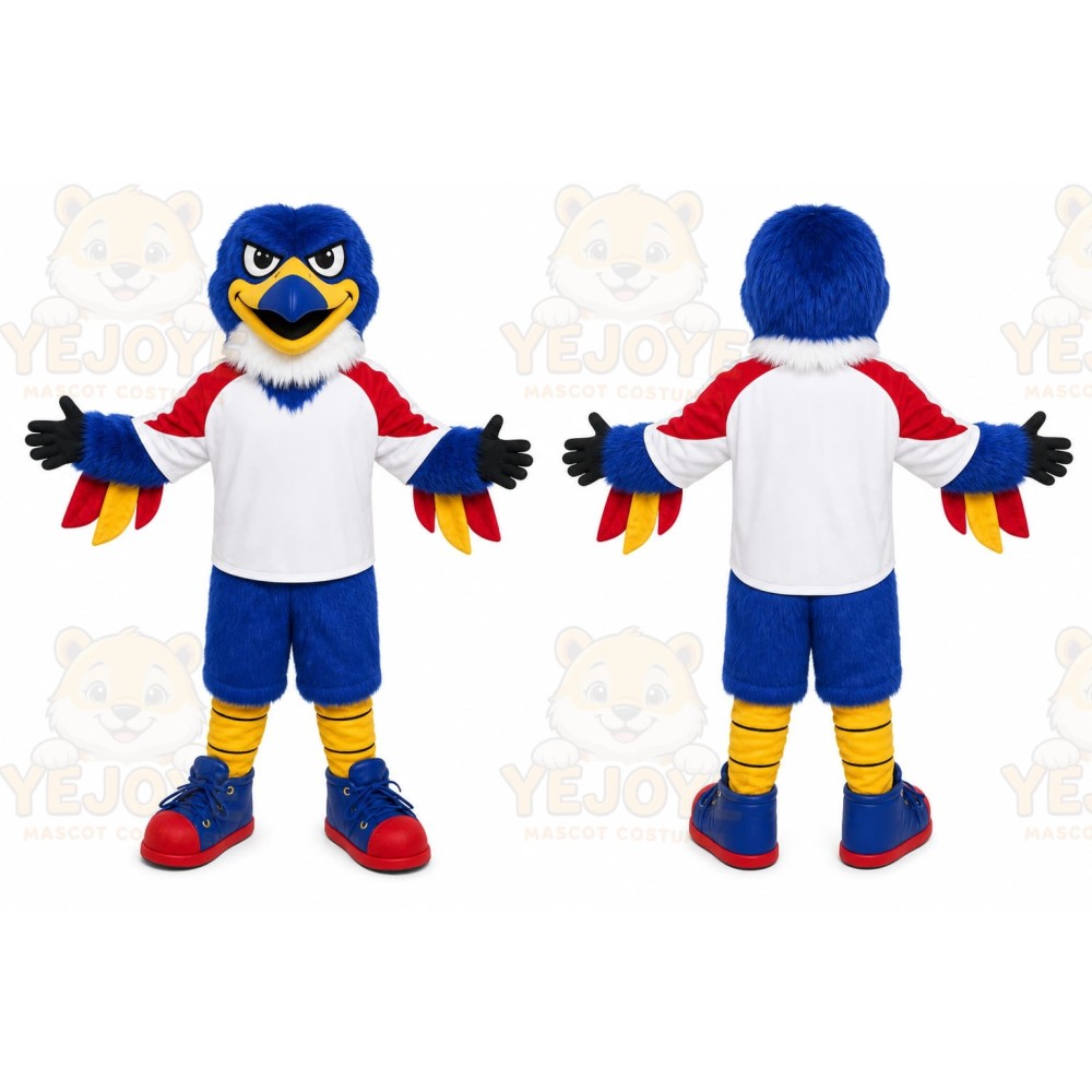 Blue Bird Mascot Costume with Custom Logo