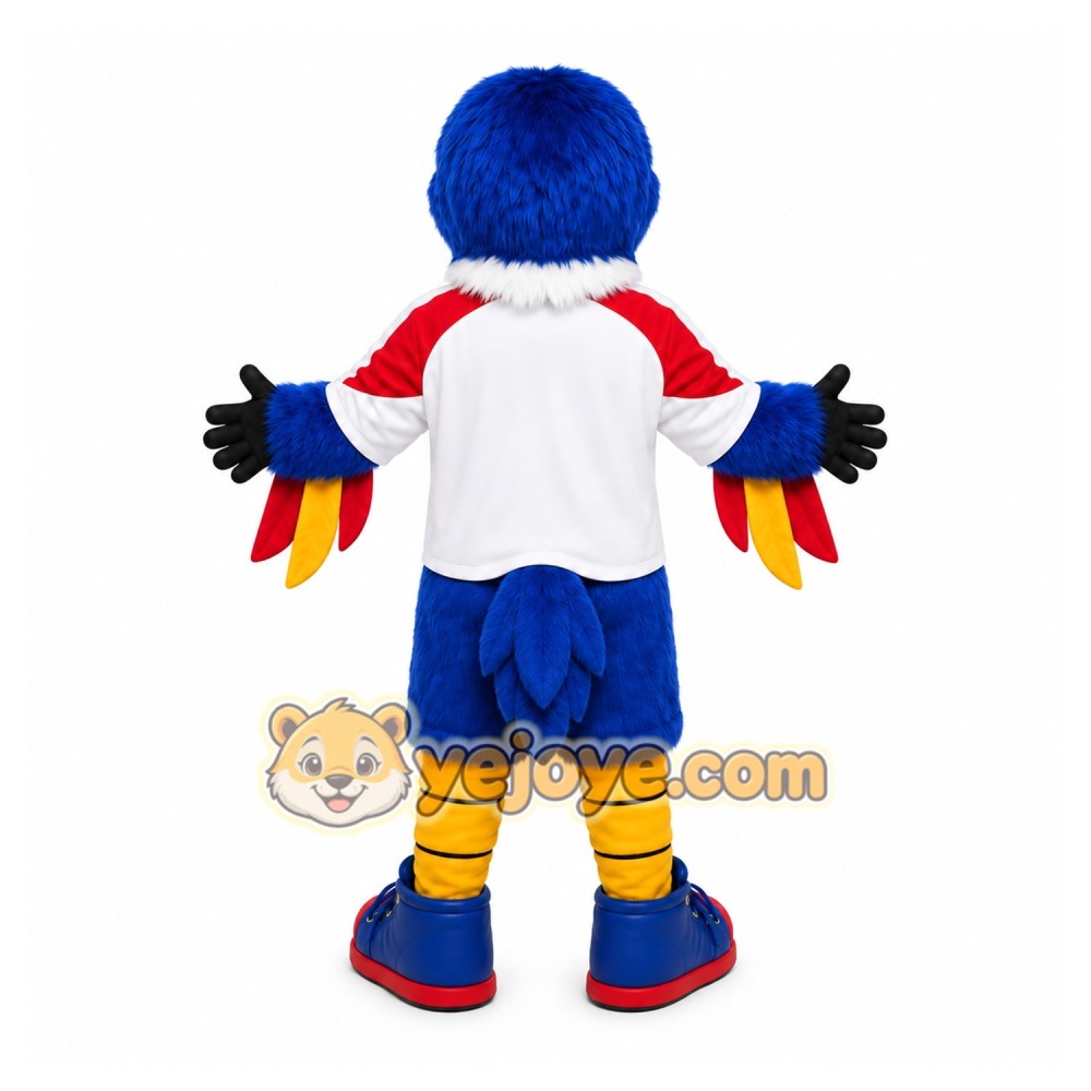 Blue Bird Mascot Costume with Custom Logo