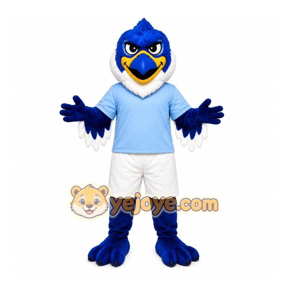 Blue Bird Mascot Costume with Custom Logo Blue Bird Mascot Costume with Custom Logo