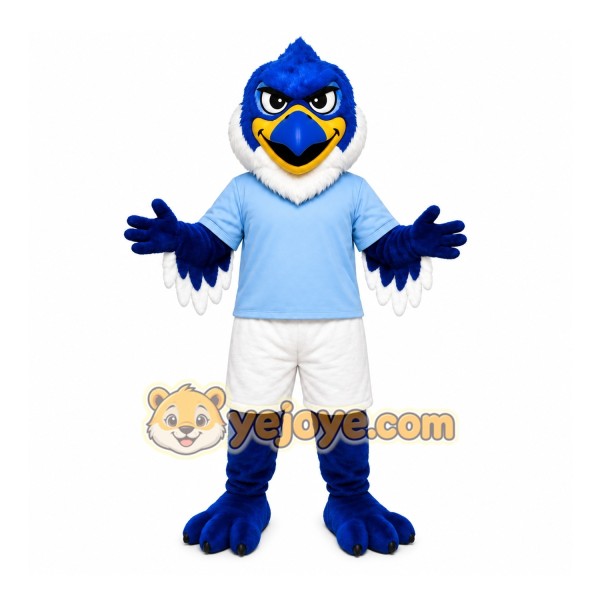 Blue Bird Mascot Costume with Custom Logo