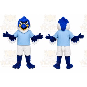 Blue Bird Mascot Costume with Custom Logo