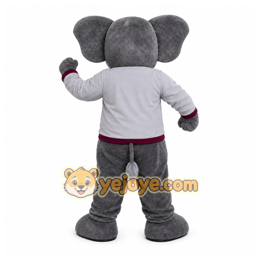 Gray Elephant Mascot Costume with Custom Logo Gray Elephant Mascot Costume with Custom Logo