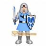 Blue Knight Mascot Costume with Custom Logo