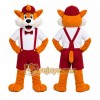 Orange Fox Mascot Costume with Custom Logo