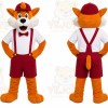 Orange Fox Mascot Costume with Custom Logo