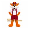 Orange Fox Mascot Costume with Custom Logo