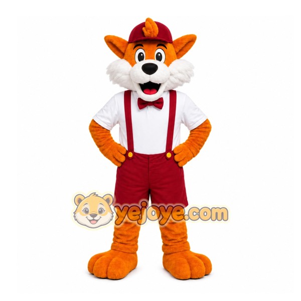 Orange Fox Mascot Costume with Custom Logo Orange Fox Mascot Costume with Custom Logo