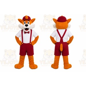 Orange Fox Mascot Costume with Custom Logo