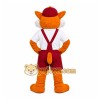 Orange Fox Mascot Costume with Custom Logo