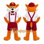 Orange Fox Mascot Costume with Custom Logo