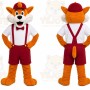 Orange Fox Mascot Costume with Custom Logo