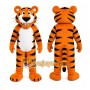 Orange Tiger Mascot Costume with Custom Logo