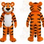 Orange Tiger Mascot Costume with Custom Logo
