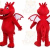 Red Dragon Mascot Costume with Custom Logo