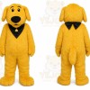 Yellow Dog Mascot Costume with Custom Logo