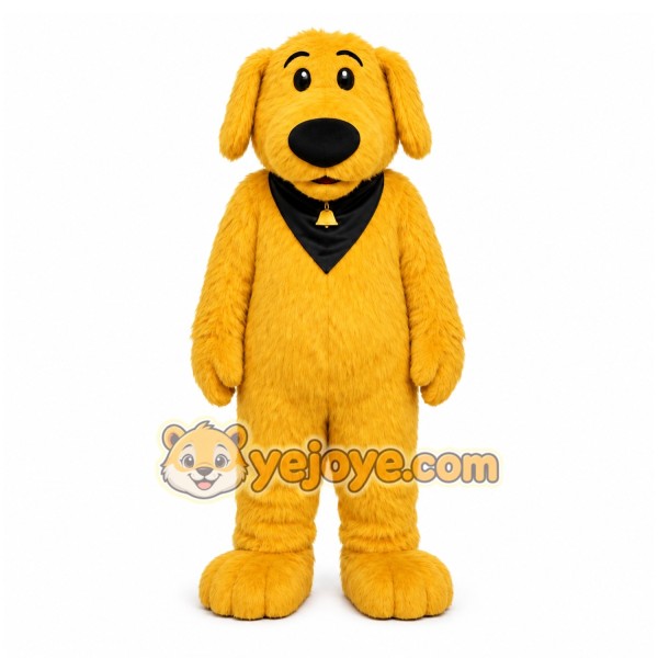 Yellow Dog Mascot Costume with Custom Logo Yellow Dog Mascot Costume with Custom Logo