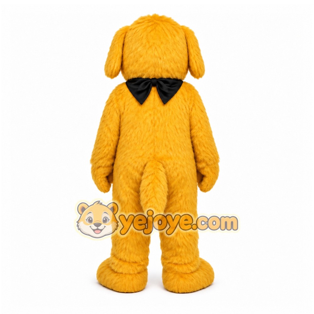 Yellow Dog Mascot Costume with Custom Logo Yellow Dog Mascot Costume with Custom Logo