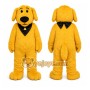 Yellow Dog Mascot Costume with Custom Logo
