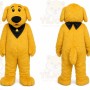 Yellow Dog Mascot Costume with Custom Logo