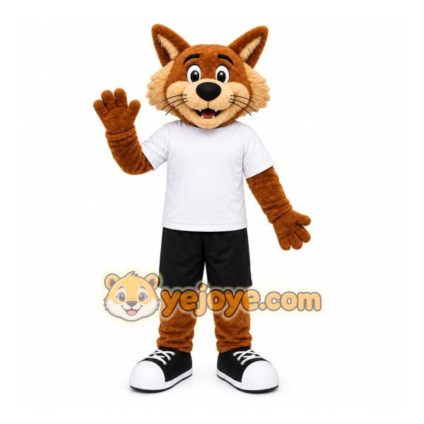 Brown Fox Mascot Costume with Custom Logo
