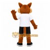 Brown Fox Mascot Costume with Custom Logo Brown Fox Mascot Costume with Custom Logo