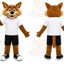 Brown Fox Mascot Costume with Custom Logo