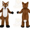 Brown Fox Mascot Costume with Custom Logo
